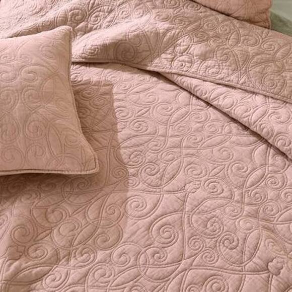 Patina Vie 100% Cotton 3 Piece Quilt Set Full / Queen 
Heirloom Rose Dust - Picture 2 of 10